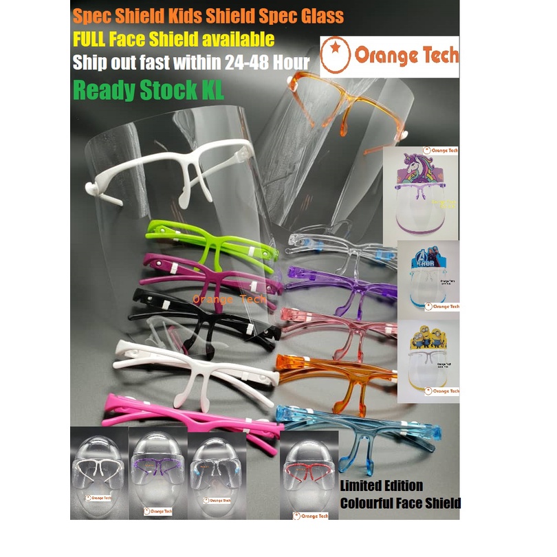 Colourful Spectacle Face Shield, Spec Shield, Face Mask Shield, Clear ...