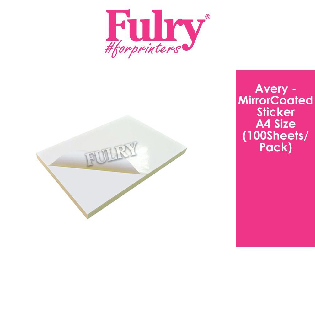 FULRY SABAH AVERY FASSON MirrorCoat Sticker A4 Size ( 100pcs/Pack ...