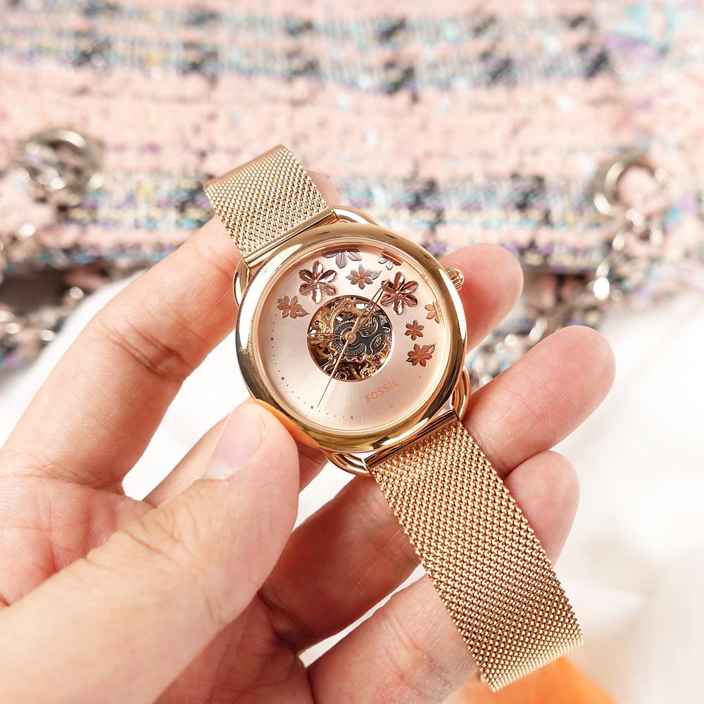 OFFICIAL WARRANTY Fossil Women s ME3187 Tailor Automatic Rose Gold Tone Stainless Steel Mesh Watch 2 Years Warranty Shopee Malaysia