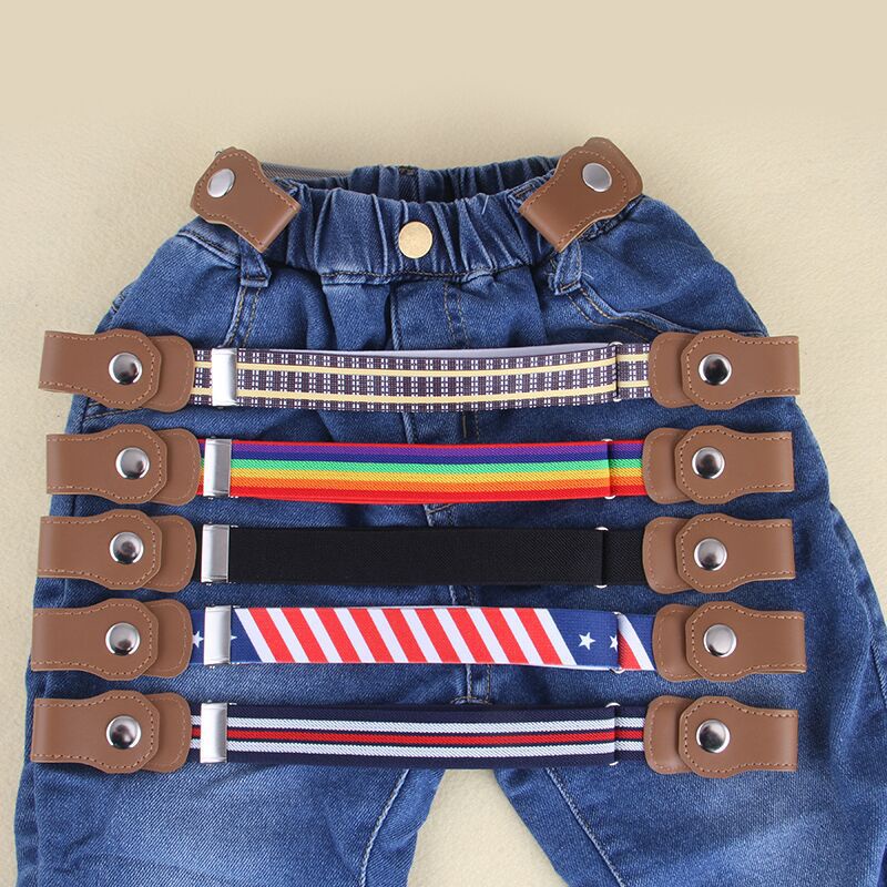 Children Elastic Lazy Belt Baby Snap Button Style Boys Girls ...