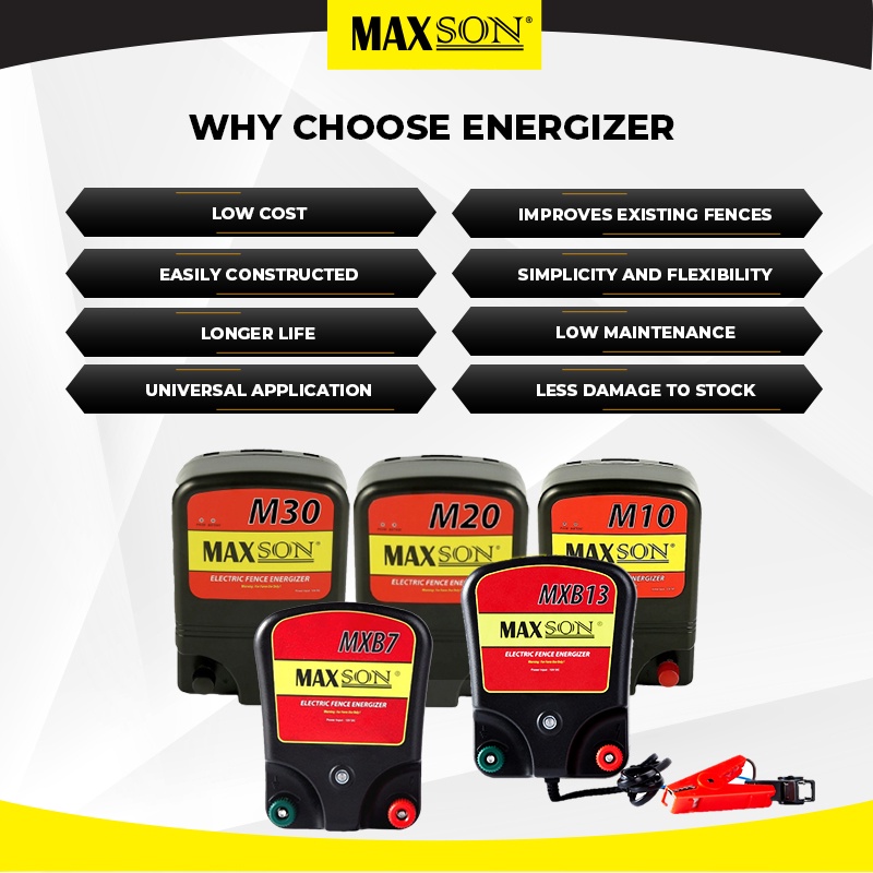 MAXSON Energizer Ibu Karen Pagar Elektrik Kebun Energizer MXB13/M20/M30 ...