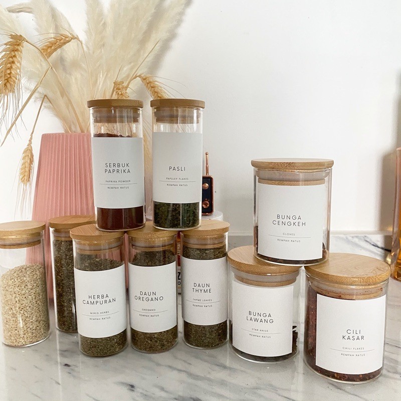 READY STOCK WATERPROOF Kitchen Sticker Label / Label Barang Dapur