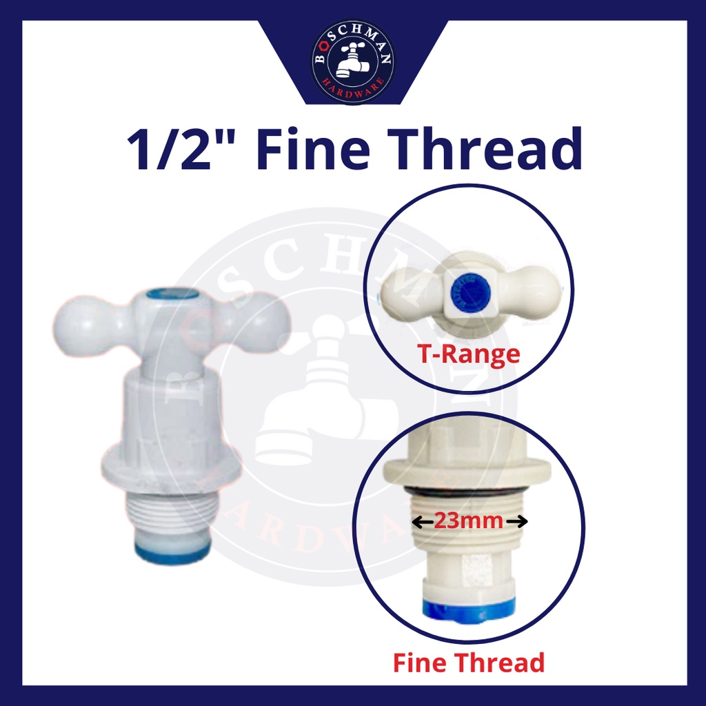 WATERTEC PVC Stopcock Spare Part Head Socket Type Plastic Stopcock Stop ...