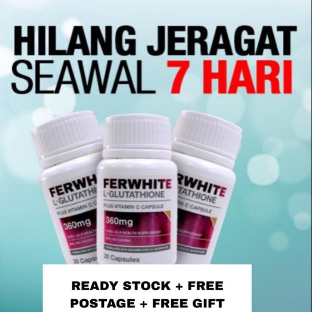 READY STOCK) (PROMO) (4 BOTOL) FERWHITE L-GLUTATHIONE