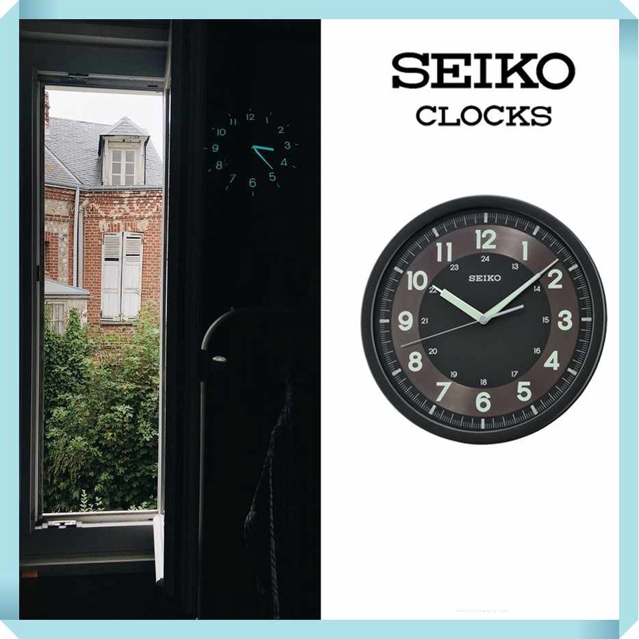 SEIKO Quiet Sweep Lumibrite Glow Wall Clock QXA628 (QXA628K) Shopee