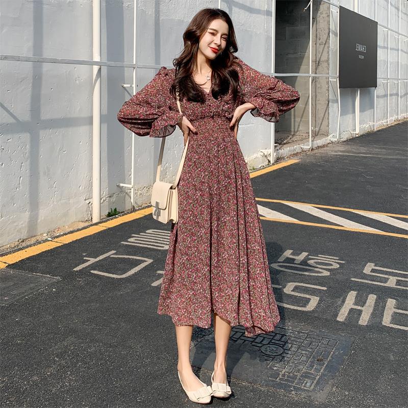 Floral dress korean clearance style