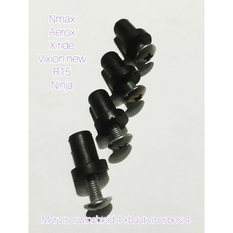 Yamaha Nmax Xmax Vixion R15 Aerox Visor Shield Bolt 1set plus windshield Nut Plastic And Iron
