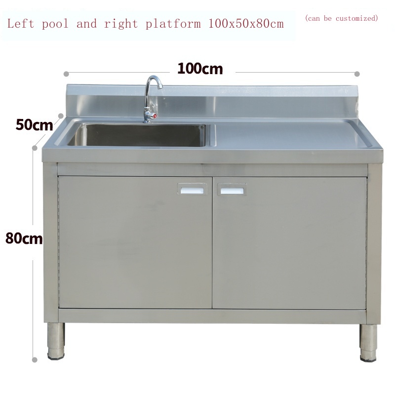 304 stainless steel kitchen sink sink cabinet floor one-piece xiancai ...