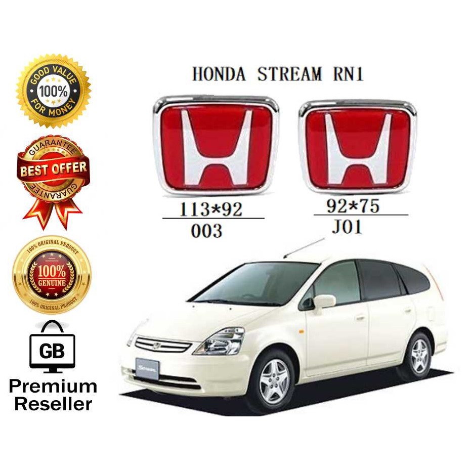 {ORIGINAL} HONDA STREAM (RN1) LOGO FRONT&BACK LOGO/EMBLEM (PAIR ...