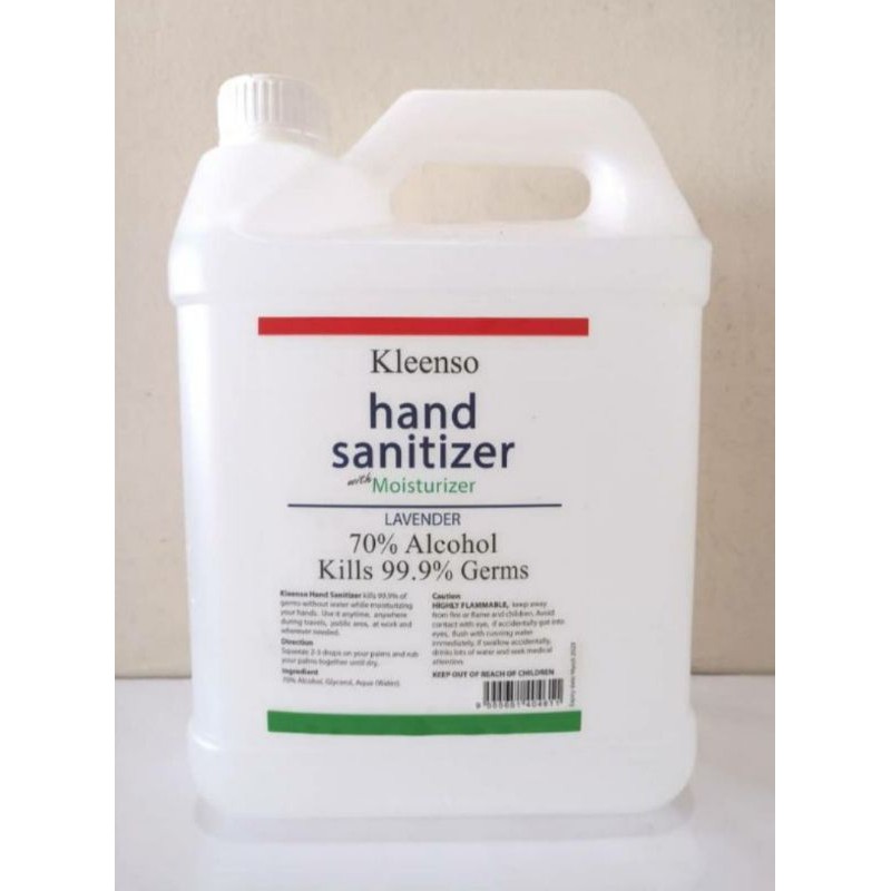 Kleenso Hand Sanitizer 70 alcohol 4KG (Approved by KKM) Shopee