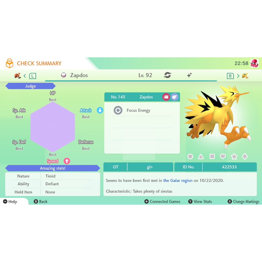 Pokemon Sword and Shield | Shiny Galar Zapdos | Shopee Malaysia