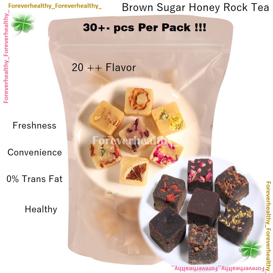 30pcs One Pack Halal Brown Sugar Ginger Honey Tea Cube Rock Lemon Rose ...