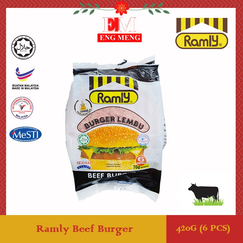 Ramly Beefchicken Burger 50g60g70g 6pieces Ramly Burger Ayam