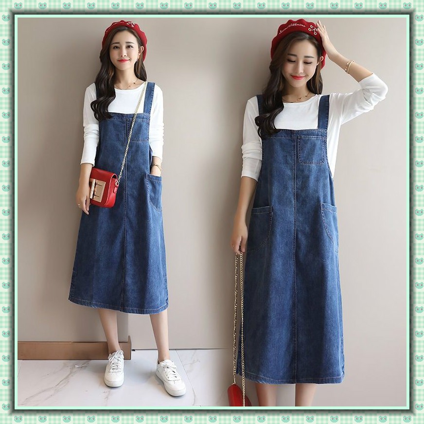 slim fit dress slacks Sleeveless Denim Korean Style Girls Dress – Ju Ju Jam main image 1