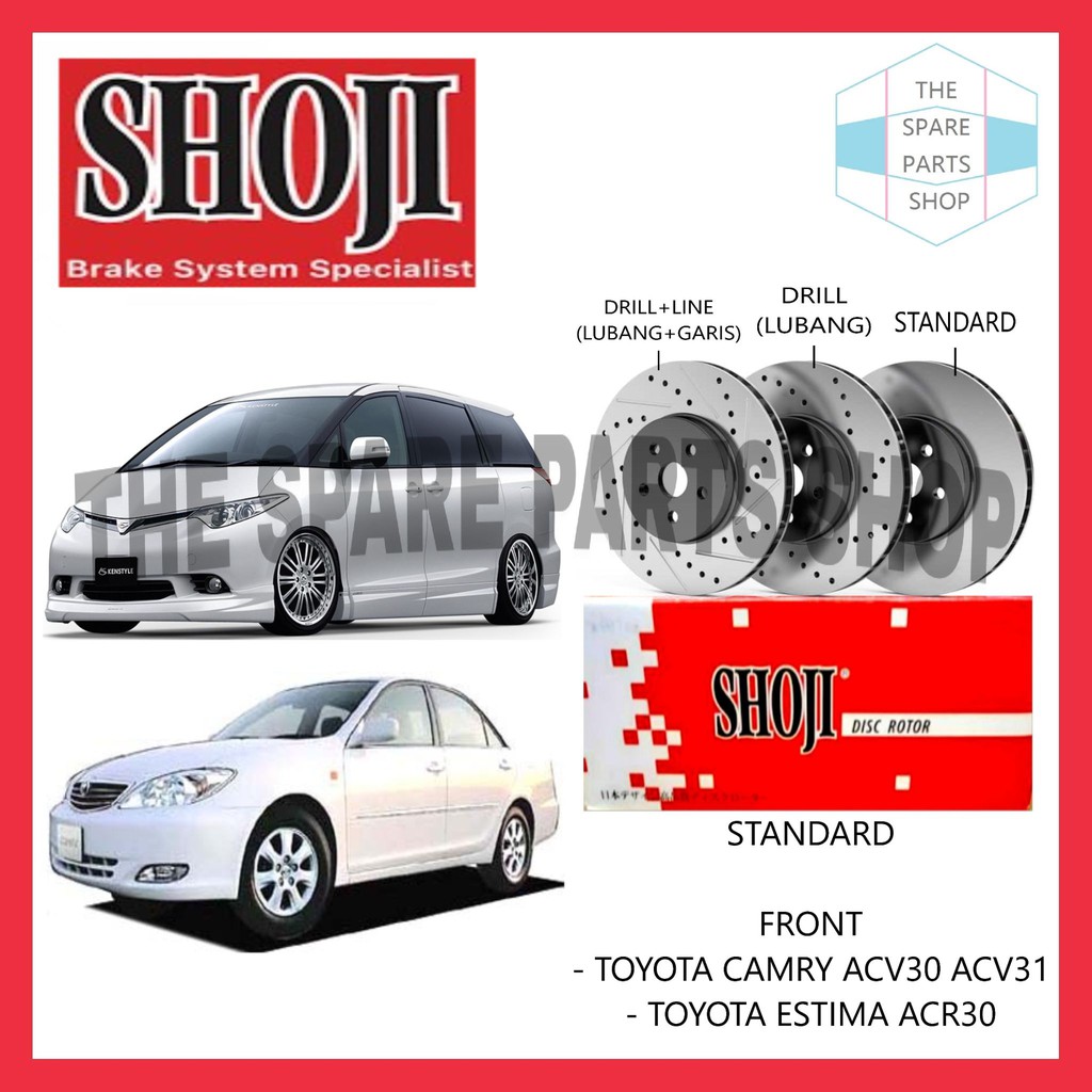 TOYOTA CAMRY ACV30 31 ESTIMA ACR30 BRAKE DISC ROTOR SET FRONT SHOJI ...