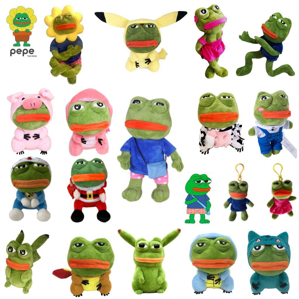 thumbnail interactive-video image 1 of 45cm Pepe The Frog Plushie – Sad Frog Soft Toy, 4chan Meme Doll (Free Shipping) 1 of 6