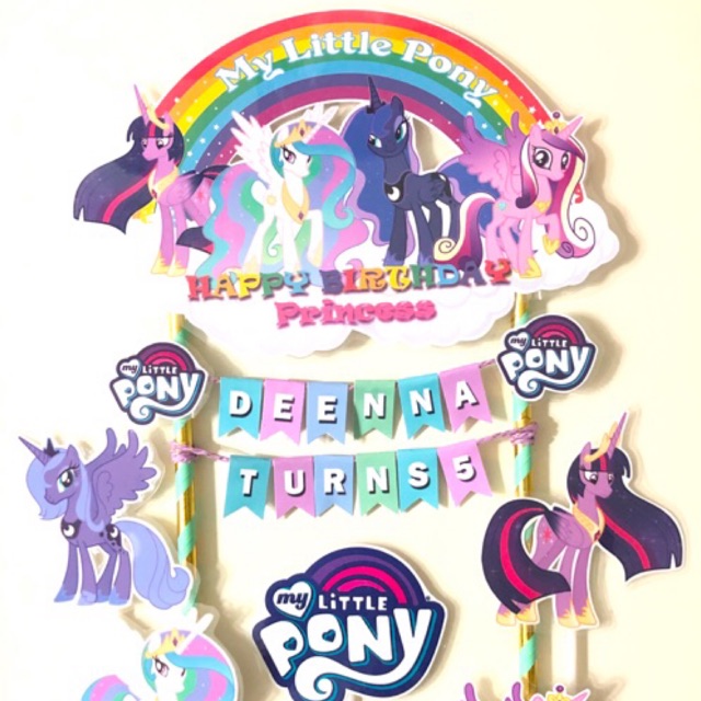 My little pony (princess) cake topper set of 6 | Shopee Malaysia