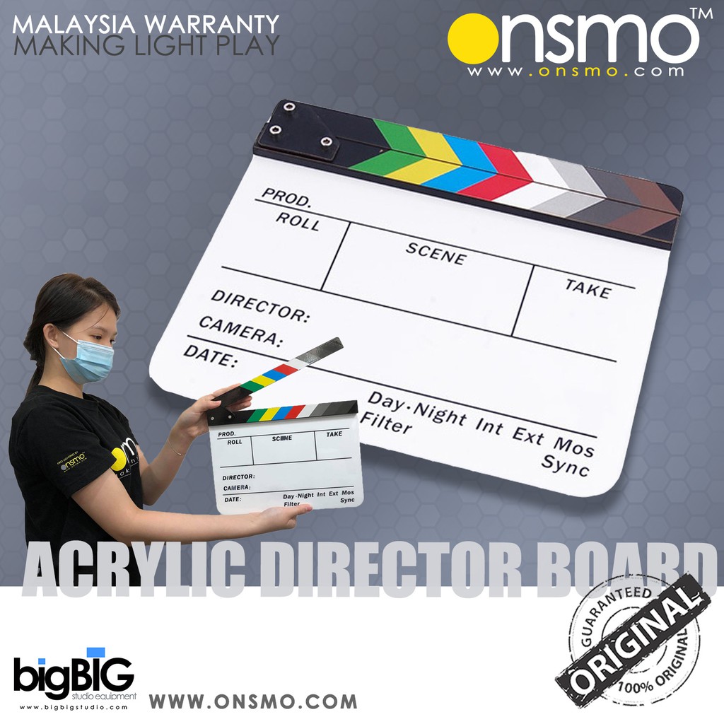 Onsmo Acrylic Erasable White Director Clapper Board for Film Movie ...