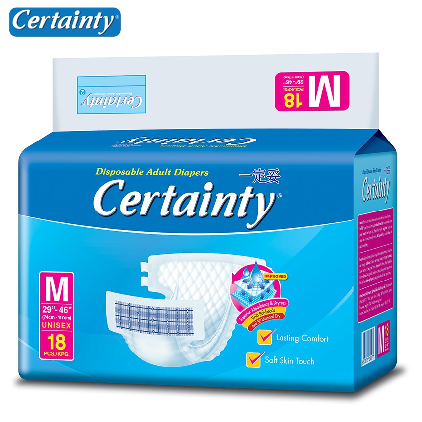Certainty Disposable Adult Diapers Value Pack M18/L15 Shopee Malaysia