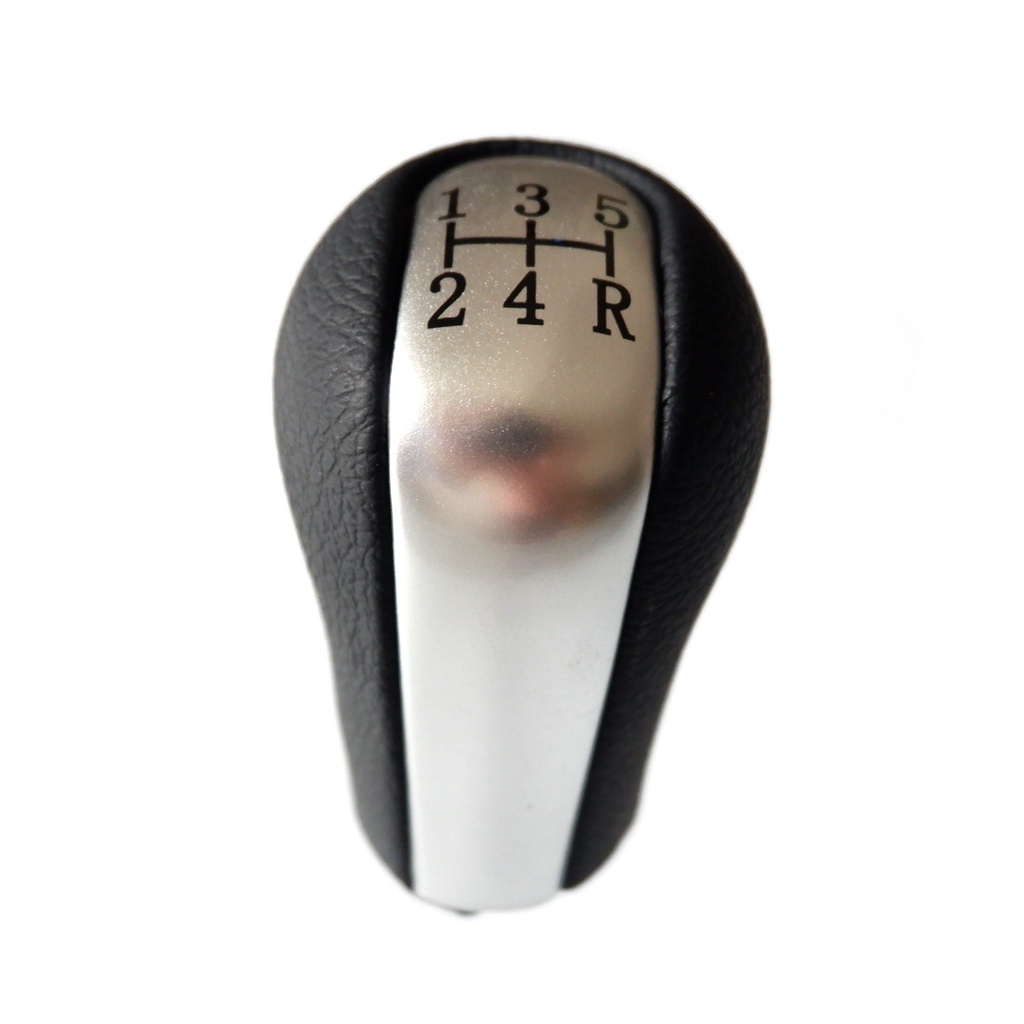 L&P Car Design Genuine Leather Gear Knob For Toyota - 6 Speed, M12 Thread, Black/Chrome