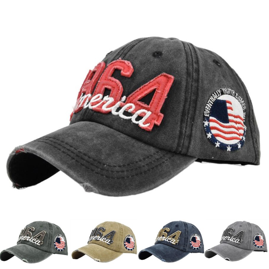American Flag Hat - USA Baseball Cap for Men & Women - One Size Fits Most -  for Sports, Casual Wear Gray