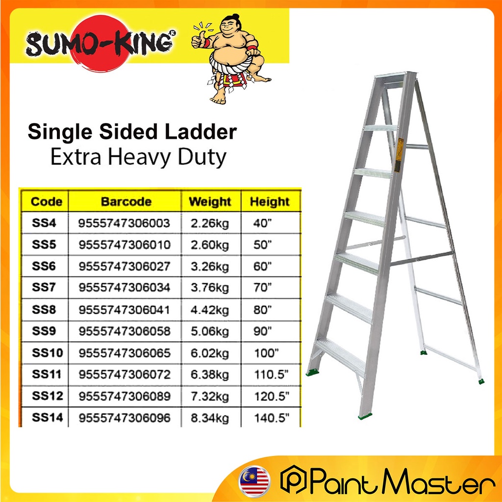 Sumo King / Strongman Aluminium Ladder (Single Sided / Double Sided ...