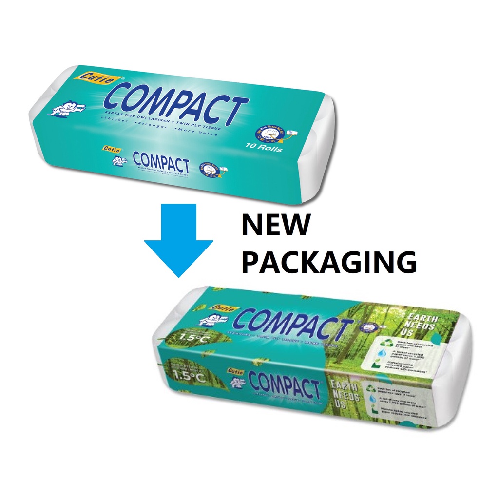 Cutie Compact Toilet Roll 2 ply (10's') | Shopee Malaysia
