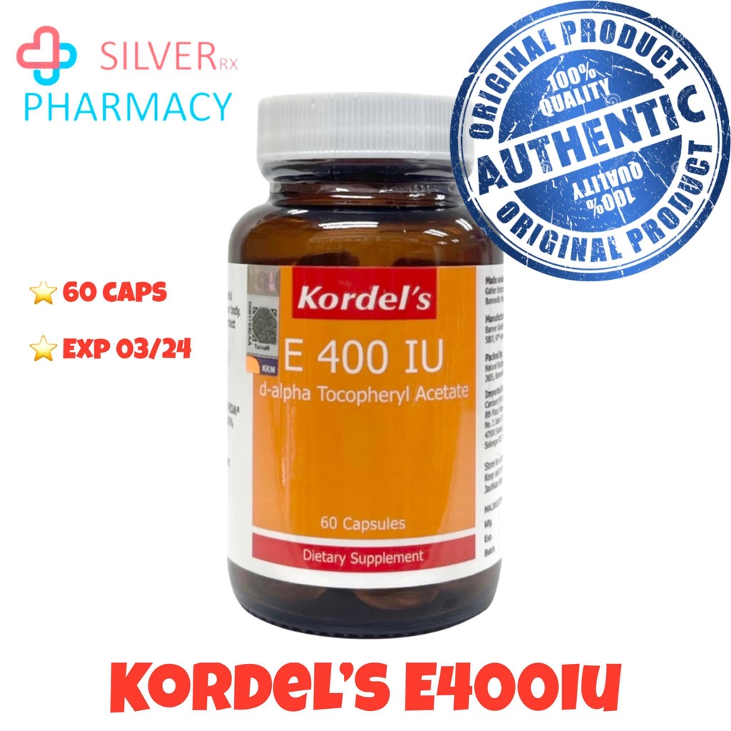 [Exp 03/2024] Kordel's Vitamin E 400IU 60 capsules Shopee Malaysia