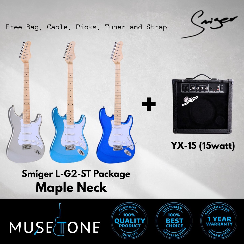 Smiger Maple Neck Electric Guitar Package Beginner Electric Guitar Set