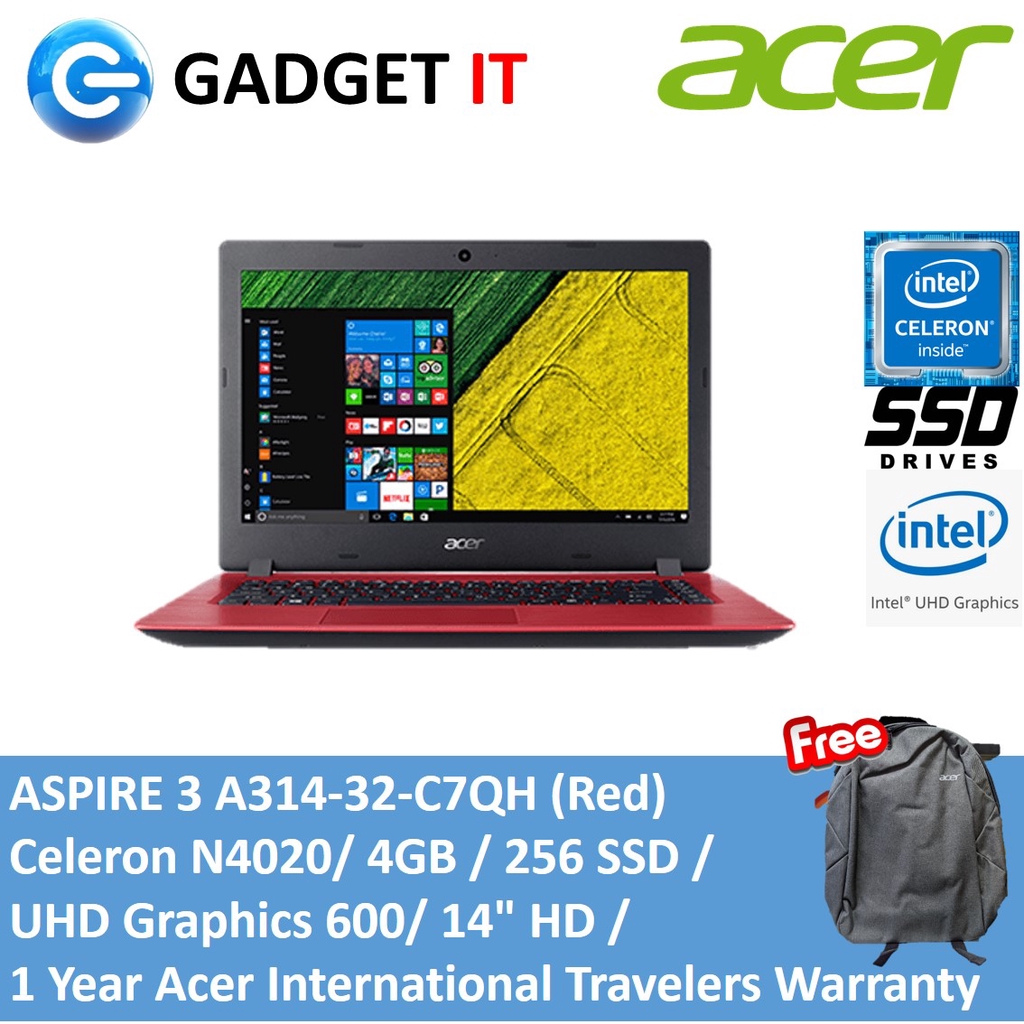 ACER ASPIRE A314-32-C3E0 A314-32-C7QH LAPTOP N4020,4GB,256GB