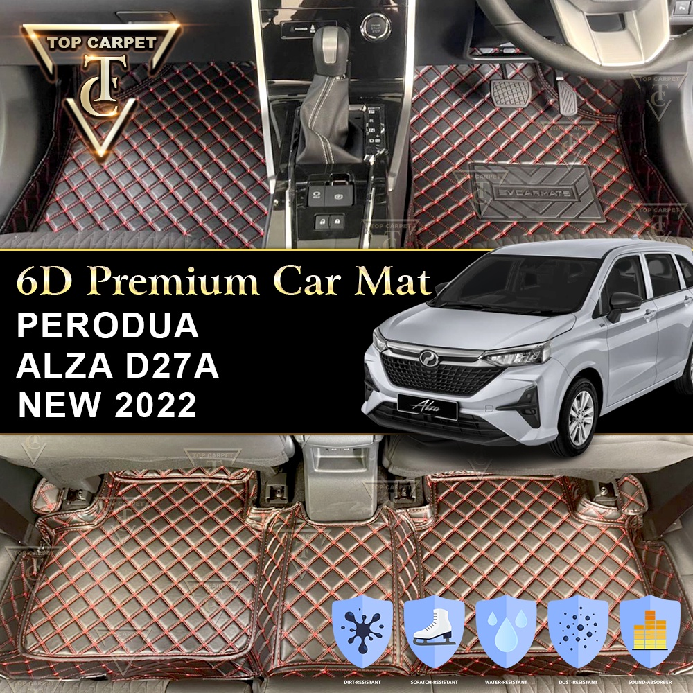 NEW PERODUA ALZA D27A ( 2022 ) VIP 6D CAR CARPET PU LEATHER CAR MAT