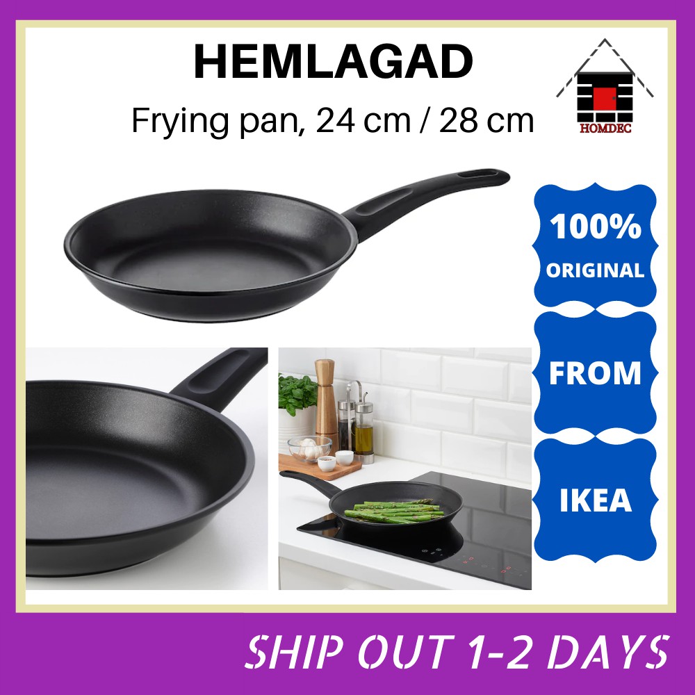 HEMLAGAD Frying pan, black, Height: 2 Diameter: 11 - IKEA