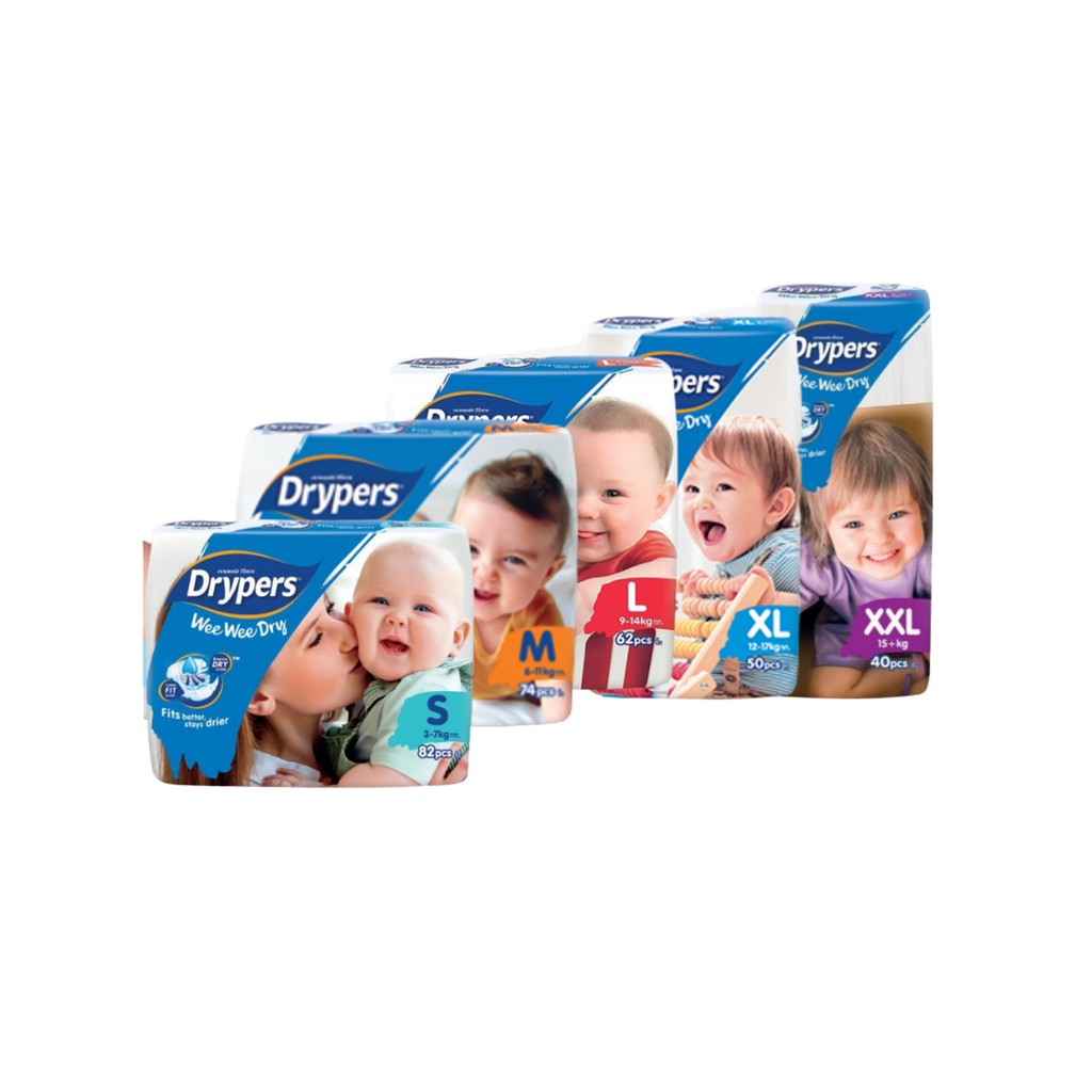 Drypers Wee Wee Dry Pampers S/M/L/XL/XXL