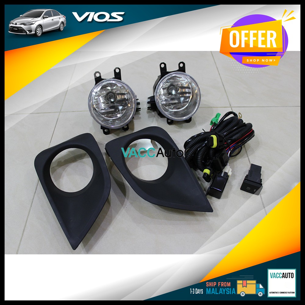 Toyota Vios (3rd Gen) Fog Lamp Complete Set Bumper Fog Lamp Replace