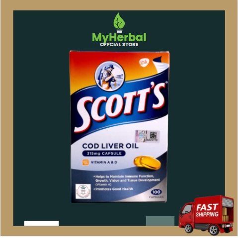 Scott's Cod Liver Oil [ 100 CAPSULES ] | Shopee Malaysia
