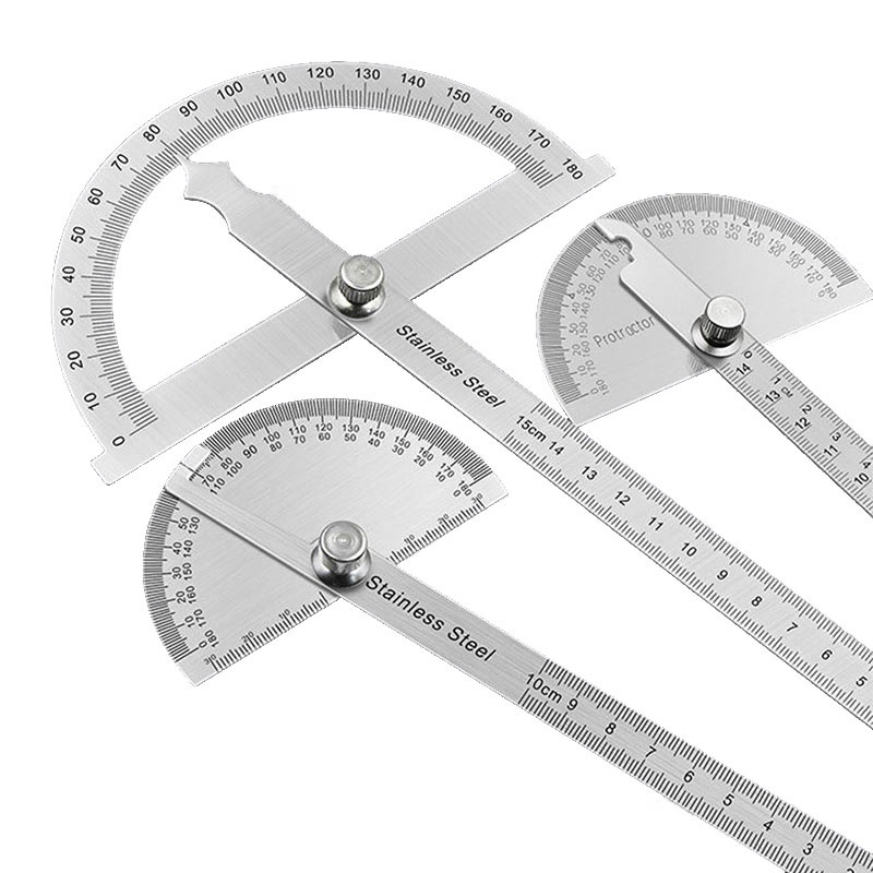 1pc 10cm/14cm/15cm Stainless Steel 180 Degree Protractor Angle Ruler ...