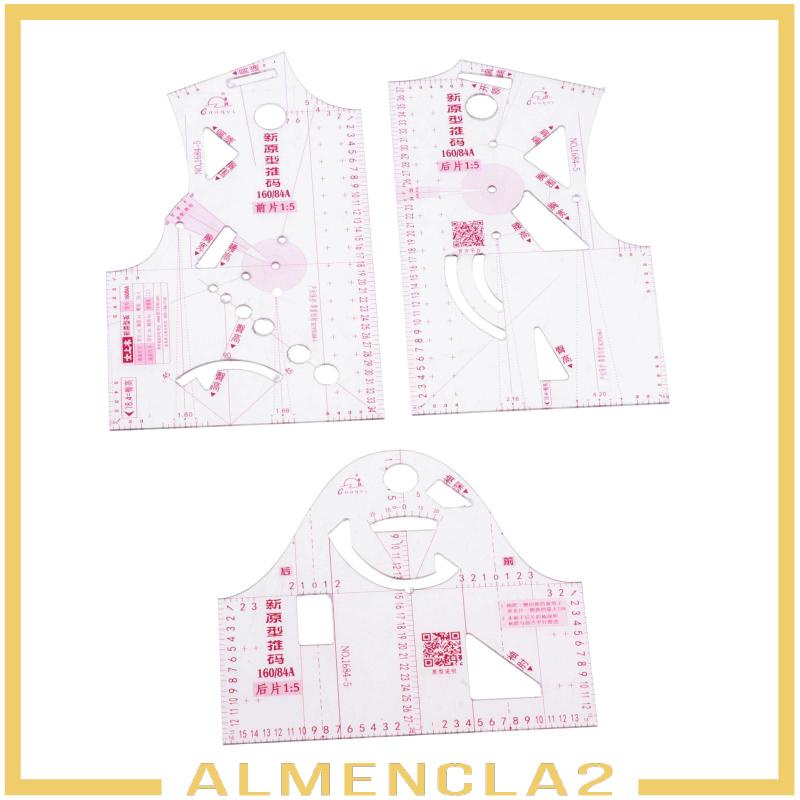 [AlmenclafdMY] 3X 1:5 Sewing Ruler Cloth Design Ruler Drafting Templet ...