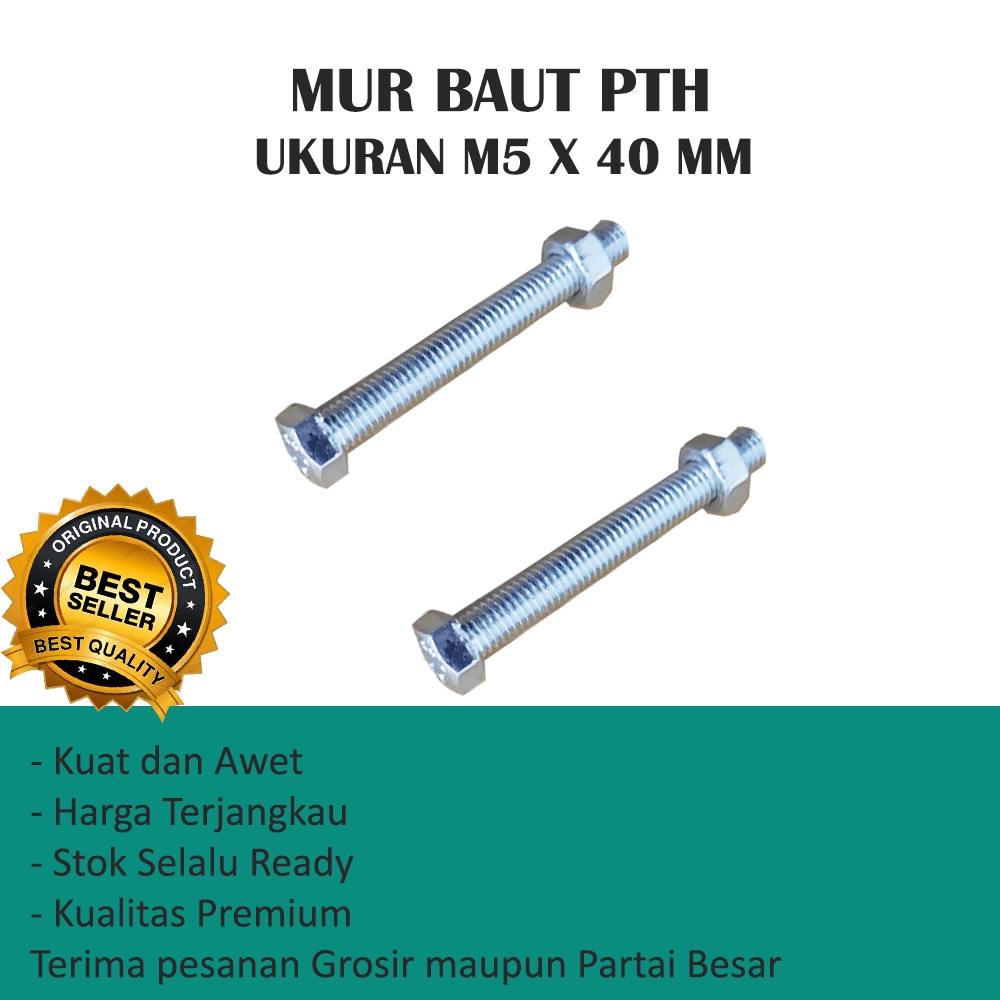 Bolt Nut Size M5 X 40mm Cheap (Price PER 10pcs) Shopee Malaysia