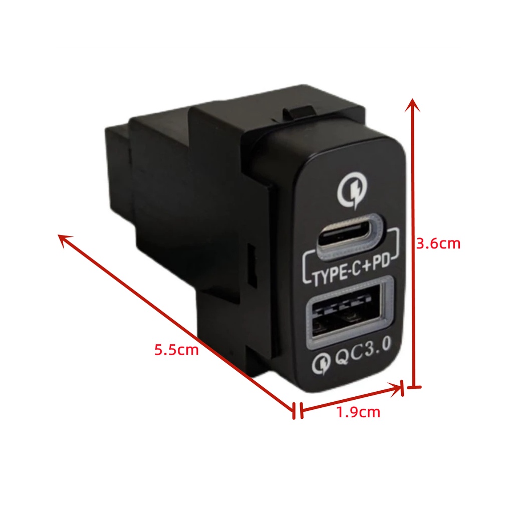 PD QC3.0 Car Fast Charger Type-C Interface Socket for Mitsubishi ...