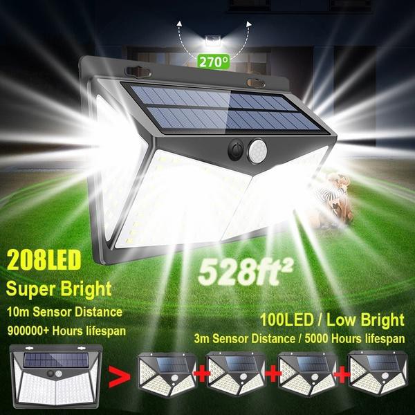 Waterproof Wall Solar Power Light PIR Motion Sensor Security Home ...