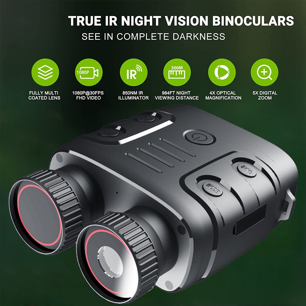 R12 Infrared Binoculars Night Vision Device 1080P HD 5X Digital Zoom ...