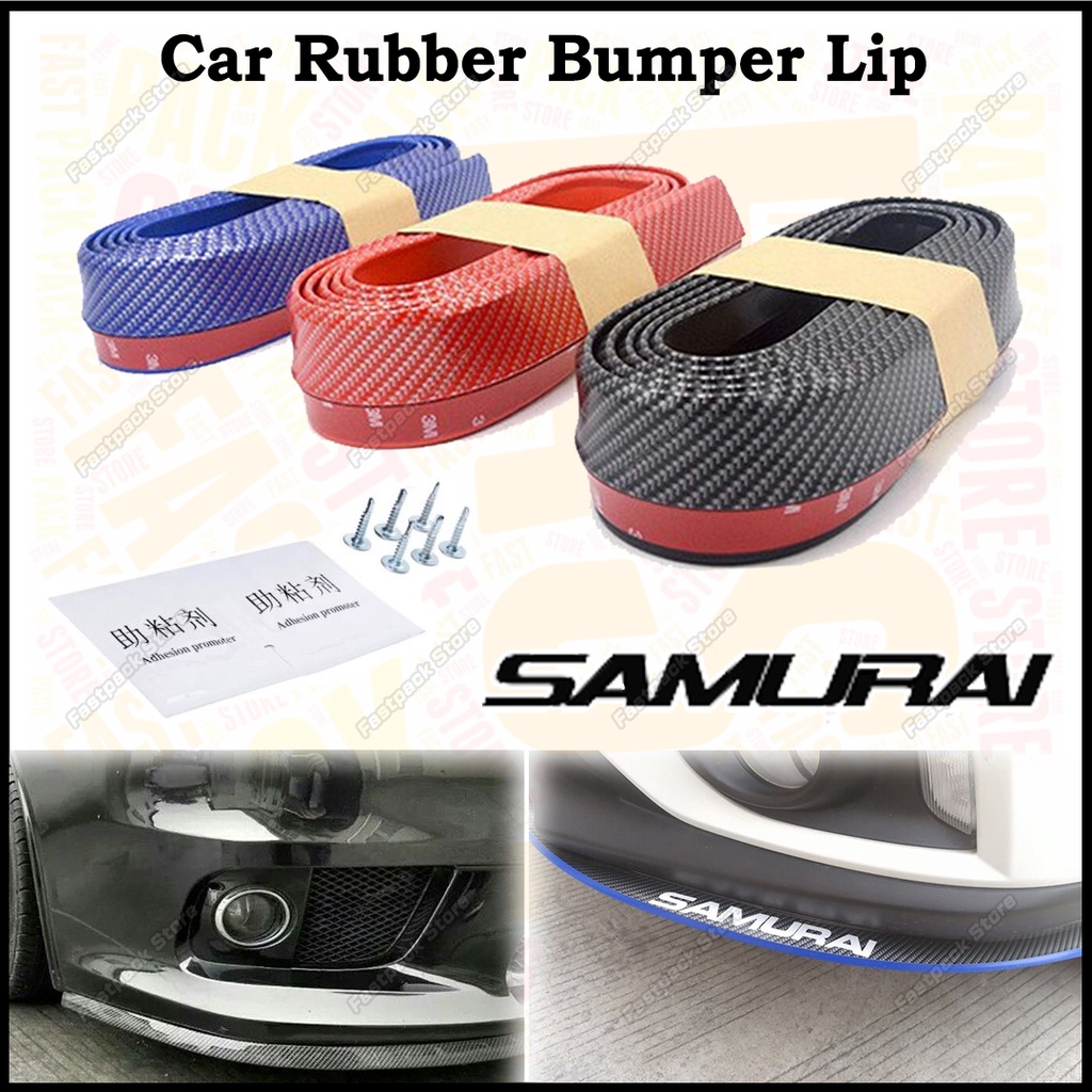 SAMURAI Rubber Bumper Lip Skirt 3M Car Front Skirt Rubber Protector