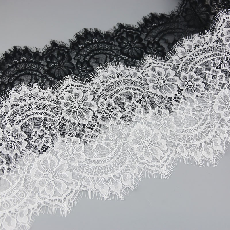 3 meters/lot) 22cm White eyelash lace fabric Decoration Love
