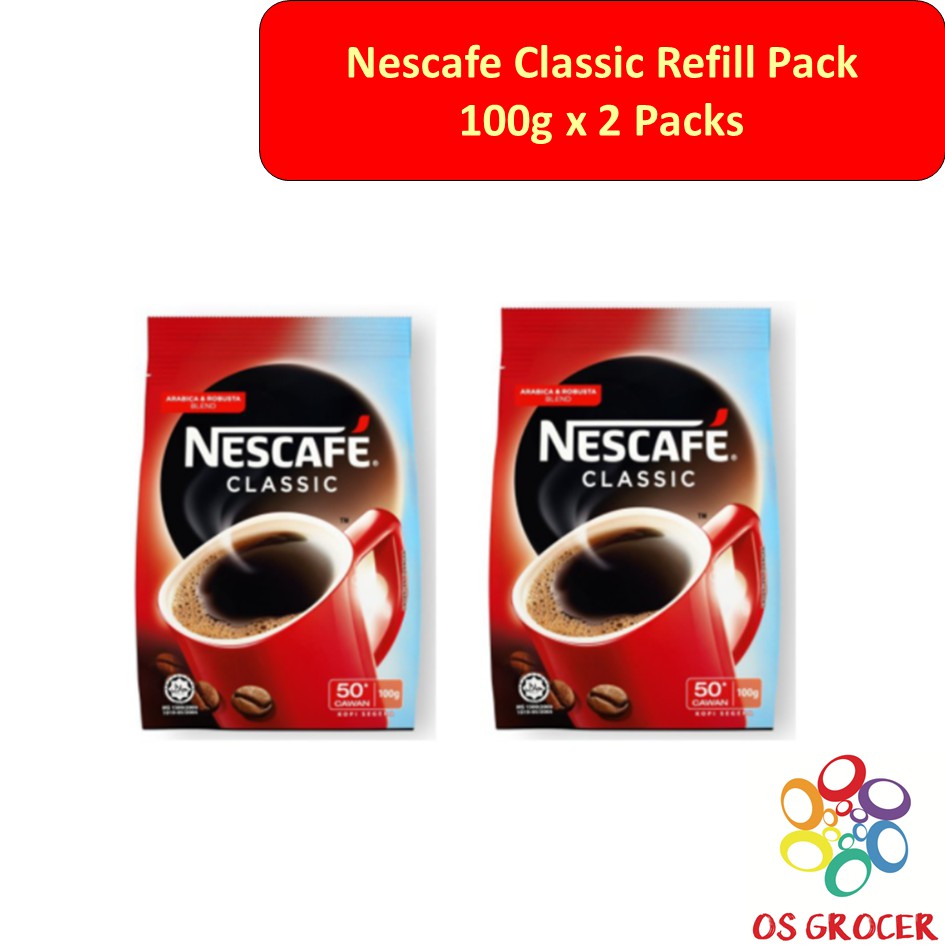 Nescafe Classic Coffee Powder Refill 100g X 2 Packs Shopee Malaysia 4880