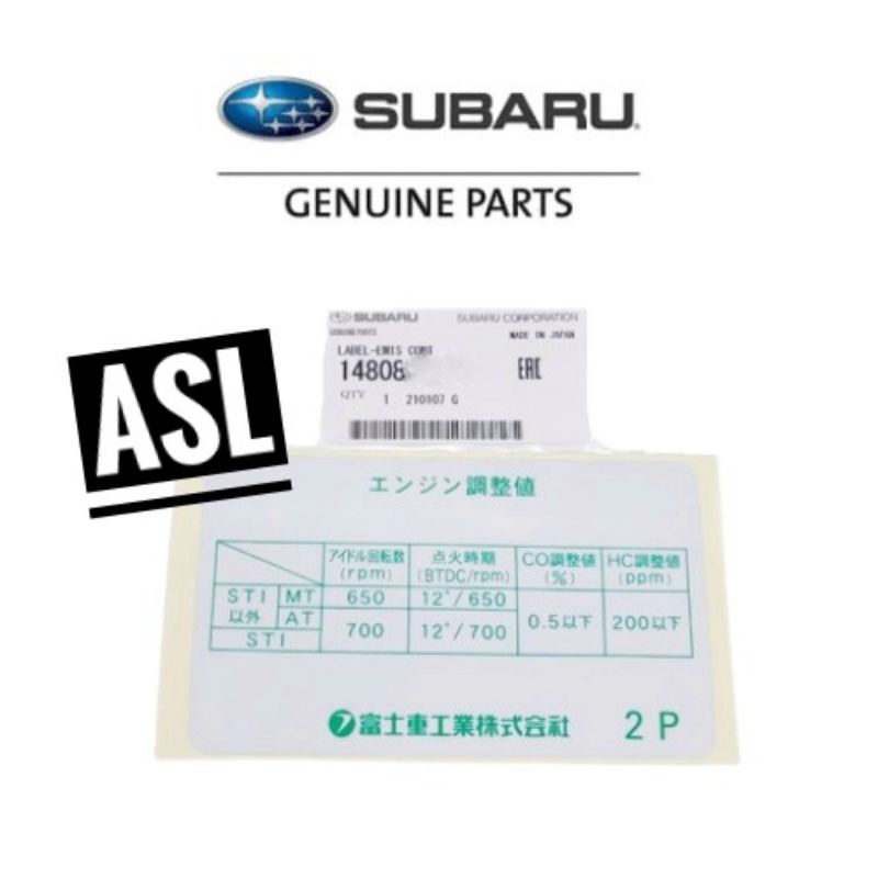 Genuine Subaru Label Front Bonnet Label Hood | Shopee Malaysia