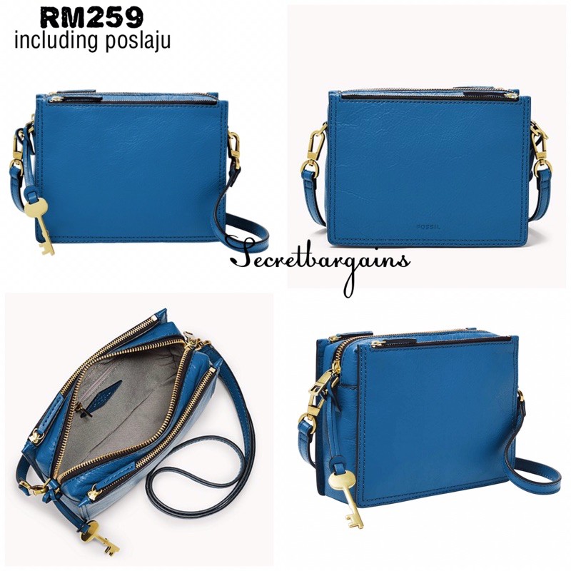 Fossil Campbell Crossbody Cerulean Shopee Malaysia