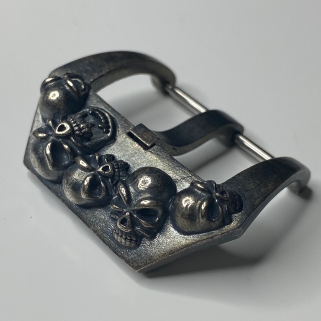 Panerai Tang Buckle Skull Black Silver 925 26mm For Pam 382 Pam