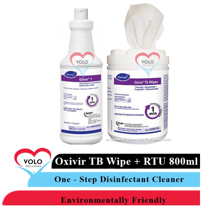 Diversey Oxivir TB Easy Wipes 123 Bundle (AHP Disinfectant) Oxivir TB