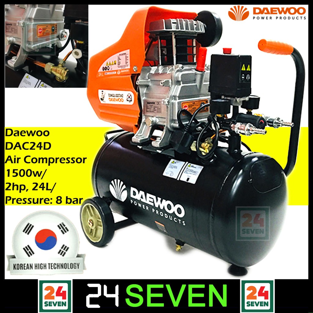 TWENTYFOURSEVEN - Daewoo DAC24D Air Compressor 1500w / 2hp, 24L ...