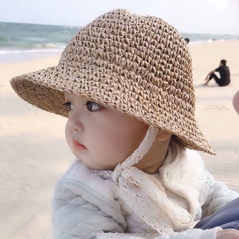 Beach Baby Boy Straw Hat Topi Pantai Children's Straw Hat Summer